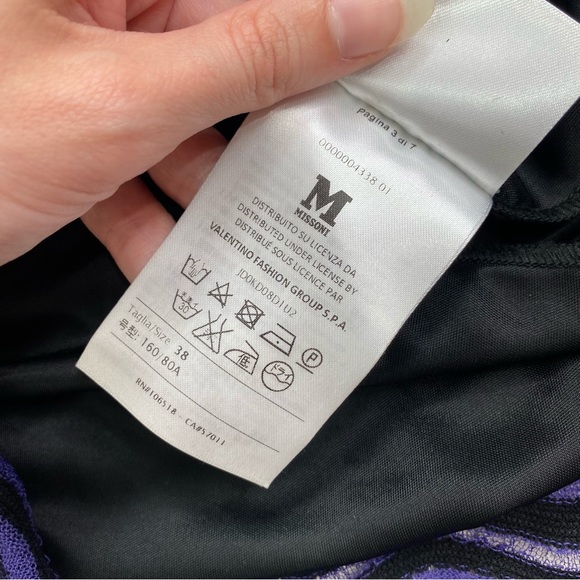 M Missoni Squiggly purple, green and yellow authentic knit dress size 38 NWT - Picture 7 of 10